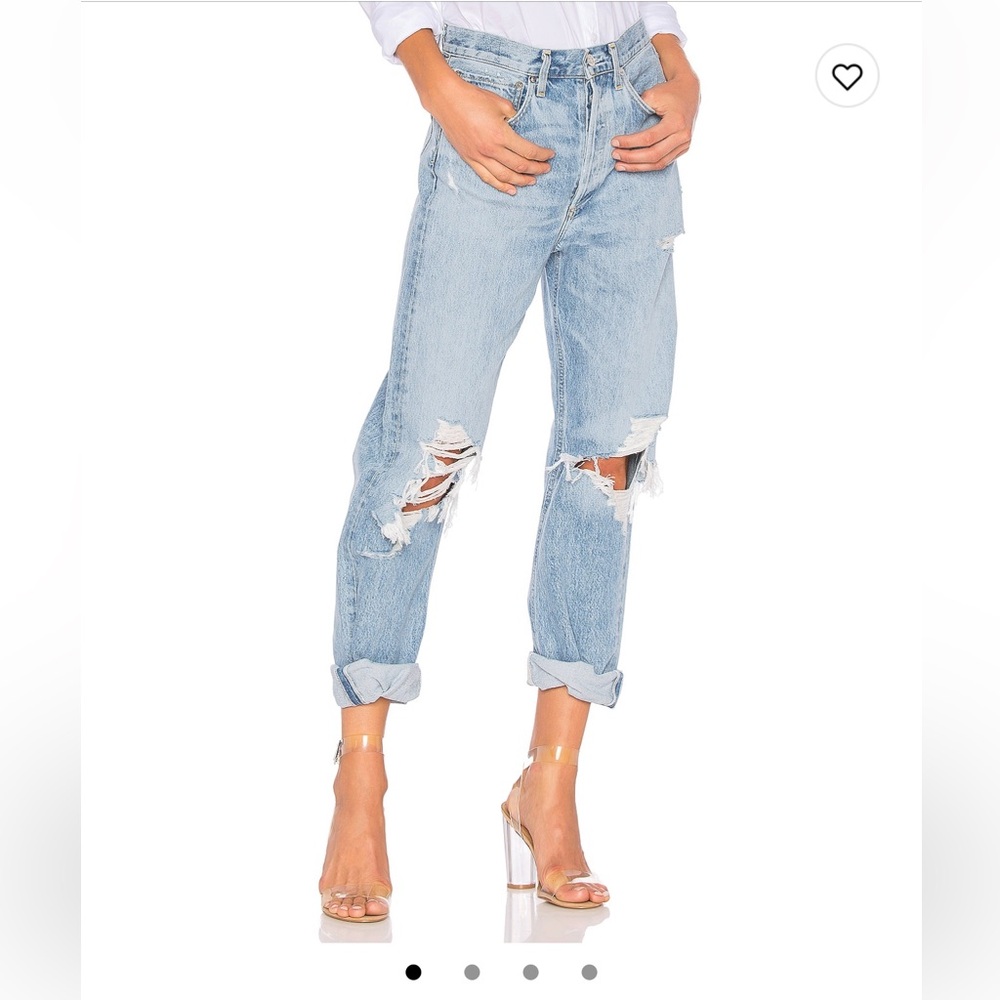 Agolde Light Blue Distressed Jeans